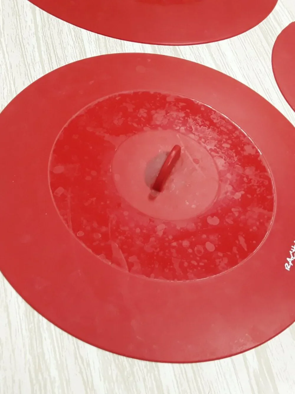 Set- 3 Rachael Ray Silicone Lids, Red Bowl Covers, Top This! Oven Microwave Safe